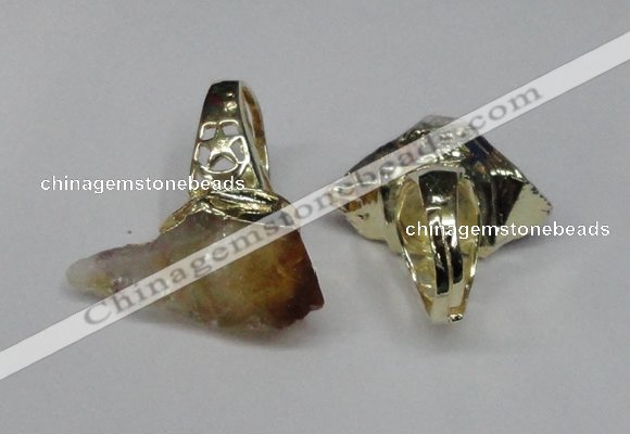 NGR110 18*35mm - 22*40mm faceted nuggets citrine gemstone rings