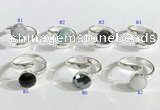 NGR1101 10mm faceted coin  mixed gemstone rings wholesale