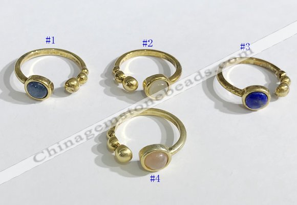 NGR1118 8mm coin  mixed gemstone rings wholesale