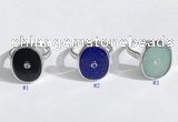 NGR1125 14*17mm oval mixed gemstone rings wholesale