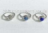 NGR1130 14*17mm flat round mixed gemstone rings wholesale