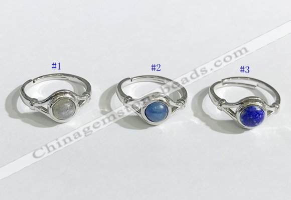 NGR1130 14*17mm flat round mixed gemstone rings wholesale