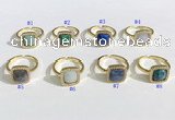 NGR1132 12mm square mixed gemstone gemstone rings wholesale