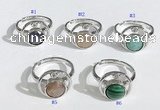 NGR1136 7mm - 11mm flat round mixed gemstone gemstone rings wholesale