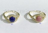 NGR1138 7mm flat round mixed gemstone gemstone rings wholesale