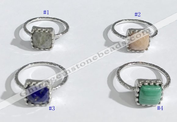 NGR1140 10mm square  mixed gemstone rings wholesale