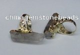 NGR115 15*35mm - 18*40mm faceted nuggets white crystal rings