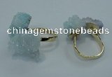 NGR12 15*20mm - 20*25mm nuggets plated druzy quartz rings