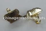 NGR122 12*35mm - 15*40mm faceted nuggets lemon quartz rings