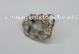 NGR124 30*40mm - 35*45mm freeform plated druzy quartz rings