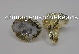 NGR125 30*40mm - 35*45mm freeform plated druzy quartz rings