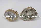 NGR126 30*40mm - 35*45mm freeform plated druzy quartz rings