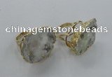 NGR127 30*35mm - 35*40mm freeform plated druzy quartz rings