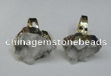 NGR129 18*25mm - 20*25mm freeform plated druzy quartz rings