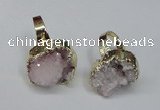 NGR130 18*25mm - 20*25mm freeform plated druzy quartz rings