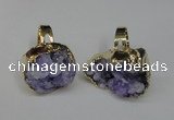 NGR131 18*25mm - 20*25mm freeform plated druzy quartz rings