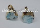 NGR132 18*25mm - 20*25mm freeform plated druzy quartz rings