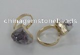 NGR135 15*20mm - 18*25mm freeform plated druzy amethyst rings