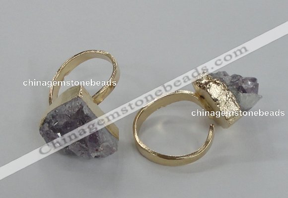 NGR135 15*20mm - 18*25mm freeform plated druzy amethyst rings