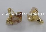 NGR144 18*25mm - 22*30mm faceted nuggets citrine gemstone rings