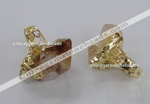 NGR144 18*25mm - 22*30mm faceted nuggets citrine gemstone rings