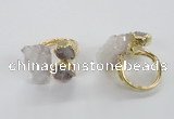 NGR148 8*10mm - 15*20mm nuggets druzy quartz rings wholesale