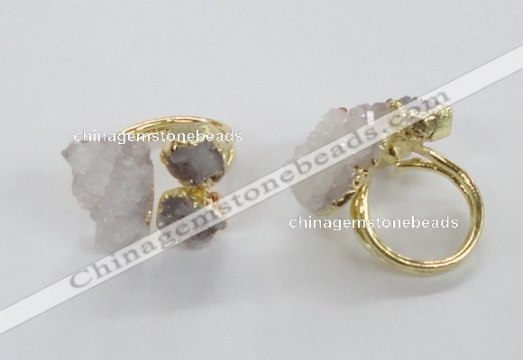 NGR148 8*10mm - 15*20mm nuggets druzy quartz rings wholesale