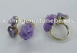 NGR150 8*10mm - 15*20mm nuggets druzy quartz rings wholesale