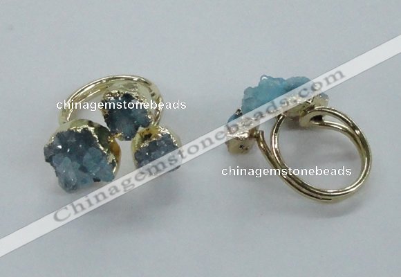 NGR152 8*10mm - 15*20mm nuggets druzy quartz rings wholesale