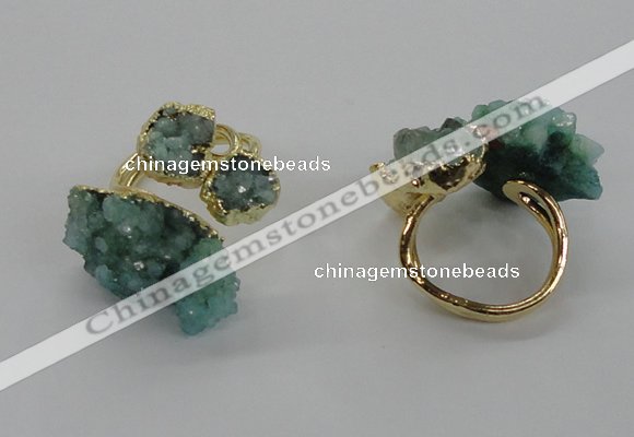 NGR153 8*10mm - 15*20mm nuggets druzy quartz rings wholesale