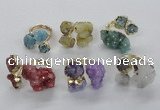 NGR154 8*10mm - 15*20mm nuggets druzy quartz rings wholesale