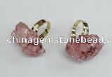 NGR16 18*25mm - 25*30mm nuggets plated druzy quartz rings