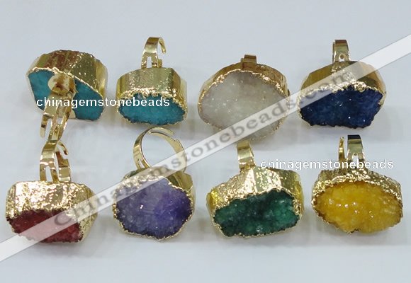 NGR164 22*30mm - 25*30mm freeform druzy agate rings wholesale