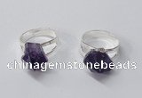 NGR168 10*14mm - 12*16mm faceted nuggets amethyst gemstone rings