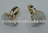 NGR17 18*25mm - 25*30mm nuggets plated druzy quartz rings