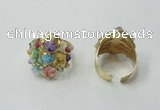 NGR173 20*25mm druzy agate gemstone rings wholesale