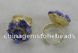 NGR177 25*30mm druzy agate gemstone rings wholesale