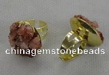 NGR178 25*30mm druzy agate gemstone rings wholesale