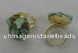 NGR180 25*30mm druzy agate gemstone rings wholesale