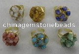 NGR181 25*30mm druzy agate gemstone rings wholesale