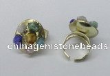 NGR183 25*30mm druzy agate gemstone rings wholesale