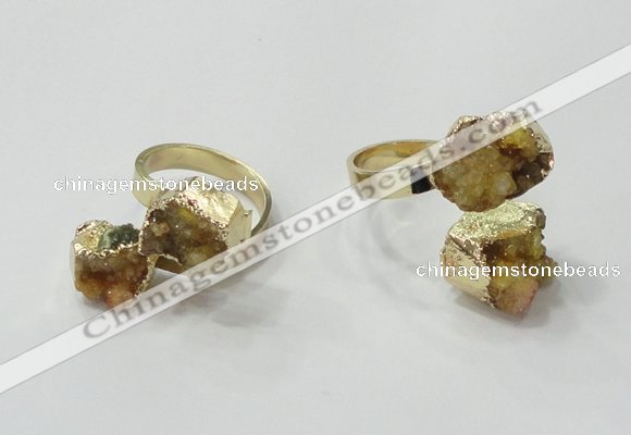 NGR186 8*10mm - 12*14mm freeform druzy agate gemstone rings