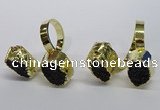 NGR192 10*14mm - 15*20mm oval druzy agate gemstone rings