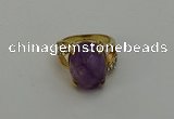 NGR2002 10*15mm faceted oval amethyst gemstone rings wholesale