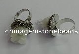 NGR2003 25mm flower druzy quartz rings wholesale