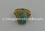 NGR2028 10*15mm faceted oval amazonite gemstone rings