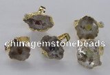 NGR204 18*25mm – 25*35mm freeform druzy quartz gemstone rings