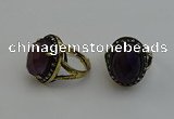 NGR2103 10*15mm faceted oval amethyst gemstone rings wholesale