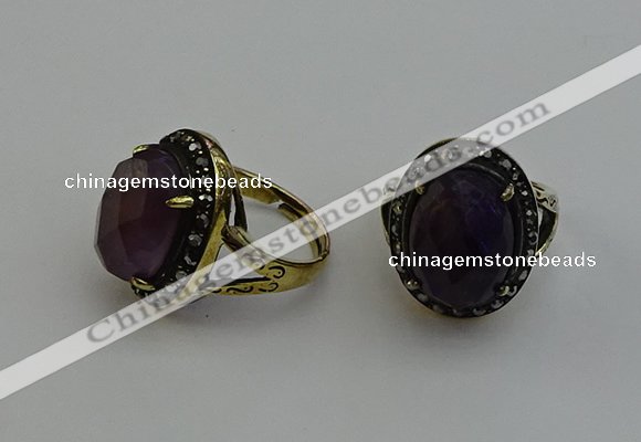 NGR2103 10*15mm faceted oval amethyst gemstone rings wholesale