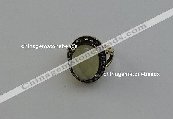 NGR2105 10*15mm faceted oval lemon quartz gemstone rings wholesale